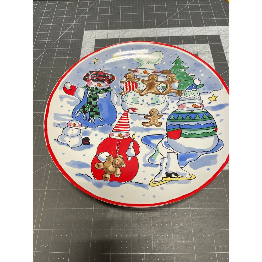 Snowman Gingerbread Plate Boston Warehouse Trading Corp‎ Christmas Holiday 11 In